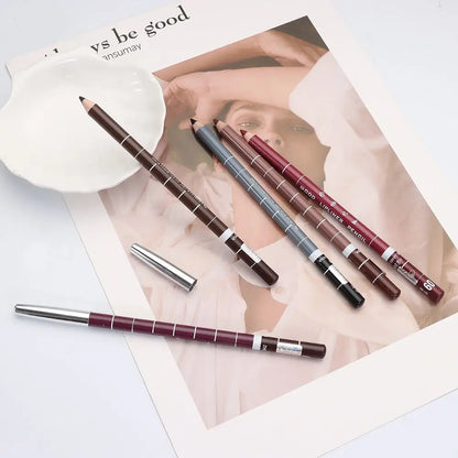 1PC New Professional Wood Lip liner Pen Waterproof Eyeliner Pencil Lady Charming Women's Makeup Long Lasting Cosmetic Tool