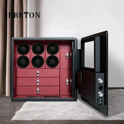 Watch Winder Explosion proof Glass Watch Safe German Mechanical Watch Box 6-9-12 Table Position Automatic Shaking Watch Safe Con