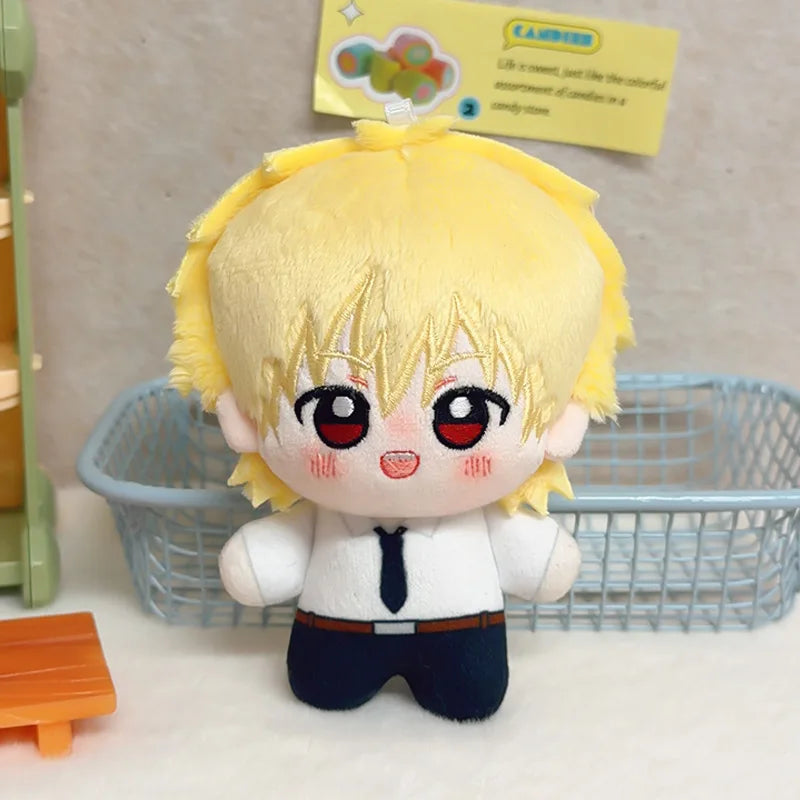 New Cute 10cm Chainsaw Man Plush Doll Set Makima Denji Power Aki Reze Cute Cotton Doll Keychain Pendant for Fans Collection Gift