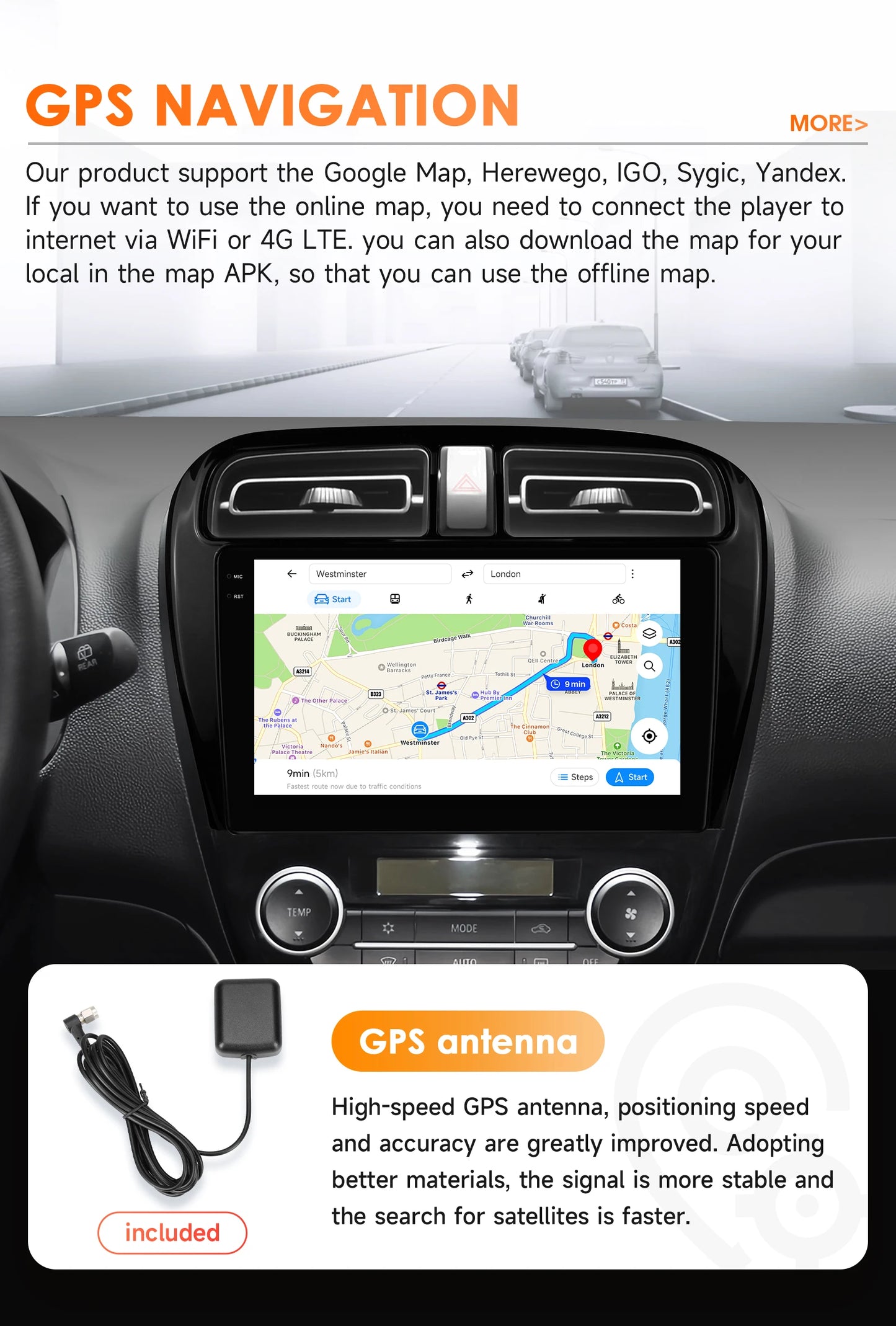 Hizpo 2 Din Android 14 Car Radio Multimidia For MITSUBISHI Mirage Spacestar Dodge Attitude 2012-2018 GPS Navigation Carplay DSP