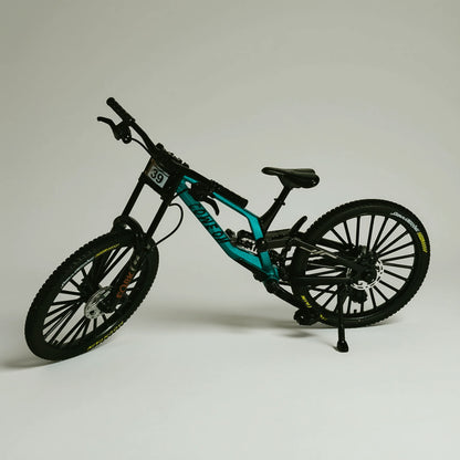 1:8 All-Terrain Mountain bicycle Die-Made Model with realistic suspension and brakes, suitable for indoor and outdoor display.