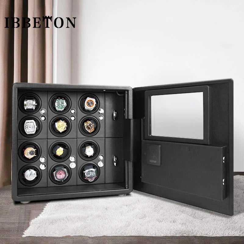 Watch Winder Explosion proof Glass Watch Safe German Mechanical Watch Box 6-9-12 Table Position Automatic Shaking Watch Safe Con