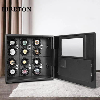 Watch Winder Explosion proof Glass Watch Safe German Mechanical Watch Box 6-9-12 Table Position Automatic Shaking Watch Safe Con