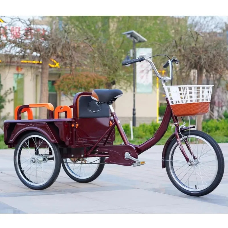 New Pedal Tricycle, Safe and Stable, Suitable for Carrying Goods, Family Adult Commuting, Outdoor Use
