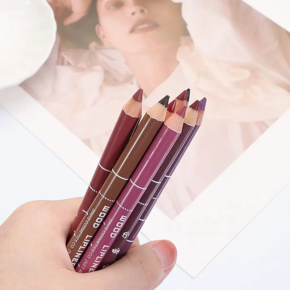 1PC New Professional Wood Lip liner Pen Waterproof Eyeliner Pencil Lady Charming Women's Makeup Long Lasting Cosmetic Tool