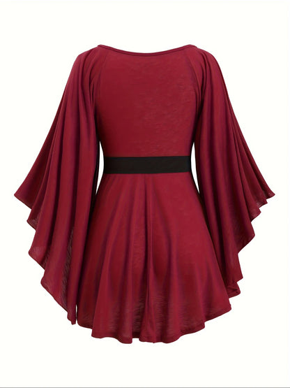 New autumn and winter European and American fashion women's clothing, oversized with an irregular hem, solid color, heart-shaped