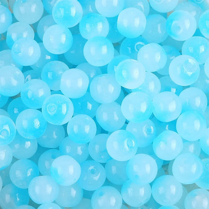 50pcs 8mm Glass Imitation Jade Bead Gradient Double Color Round Bead Handmade DIY Bracelet Necklace Jewelry Making Loose Bead Ma