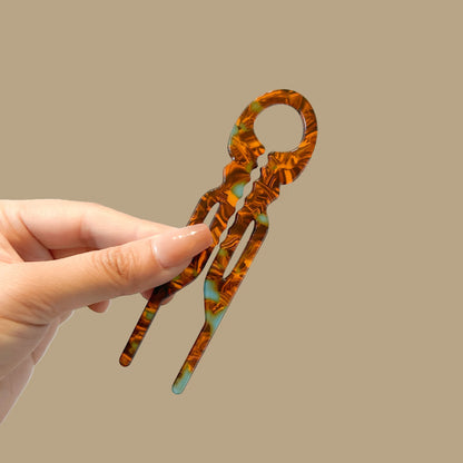 Fashion Bow Design Hair Bun U-Shaped Hair Sticks Acetate Hair Fork Hairpins Women Meatball Sweet Girls Hair Accessories Headband