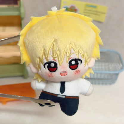 New Cute 10cm Chainsaw Man Plush Doll Set Makima Denji Power Aki Reze Cute Cotton Doll Keychain Pendant for Fans Collection Gift