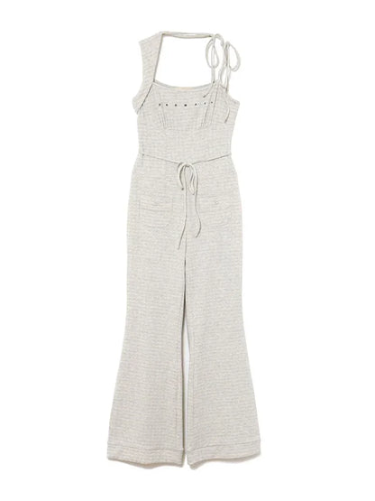 2025 Japanese Style Fashion Off-Shoulder Knit Jumpsuit for Women Summer New Sweet Girls Versatile Jumpsuits Lady Casual Pants