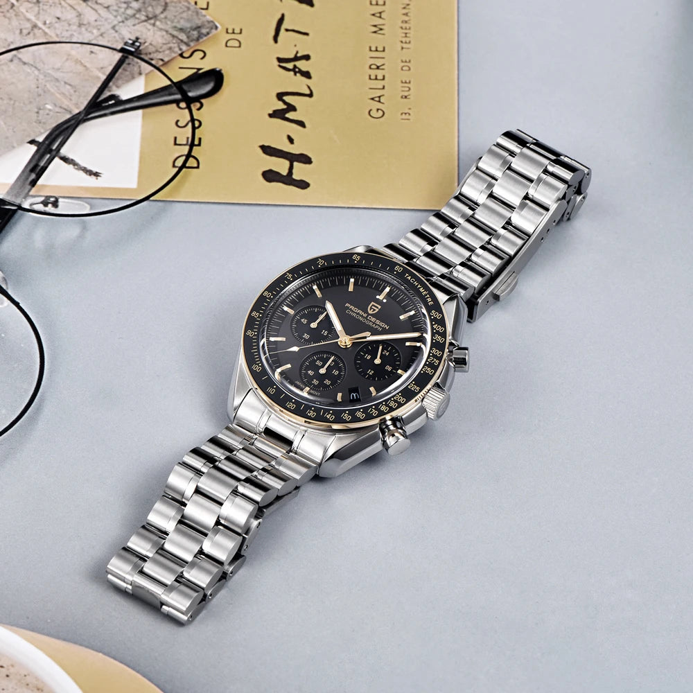 PAGANI DESIGN New Retro Watch Luxury Moon Quartz Watches For Men Stainless steel Luminous waterproof Sport Chronograph Man 2025