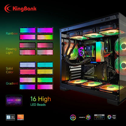 KingBank SoarBlade KFRW DDR5 RGB Series 24GBx2 6000MHz Kit UDIMM Dual Channel Computer Desktop PC Hynix M die CL28