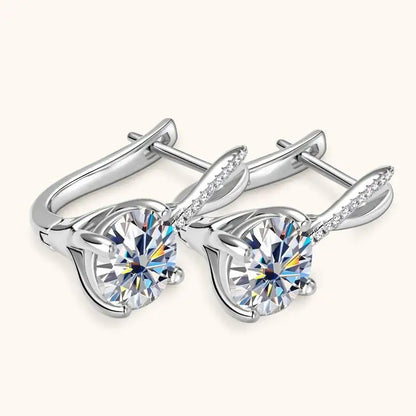 Taoyu D2.0CT Moissanite Drop Hie Earrings Real Silver Women Gold Plated Hoops Infinite Earring Certified Wedding Jewelry
