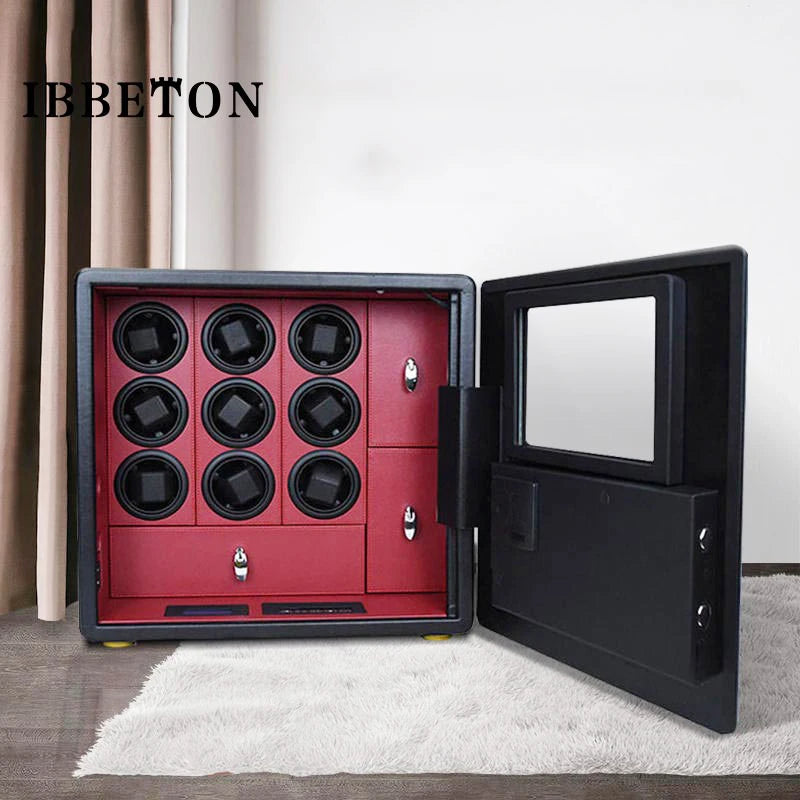 Watch Winder Explosion proof Glass Watch Safe German Mechanical Watch Box 6-9-12 Table Position Automatic Shaking Watch Safe Con