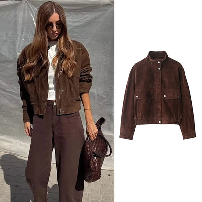 Women's Autumn Jackets 2025 New Fashion Big Pocket Elegant Women's Loose Warm Jackets Autumn Street Chic Young Student Coats
