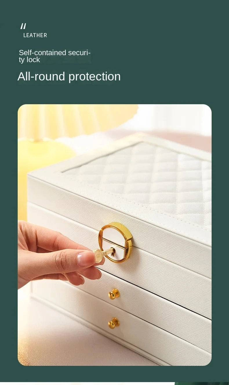 High-End Multi-Layer Drawer-Type Jewelry Box Household Large Capacity Earring Storage Organizer with Oxidation Finish