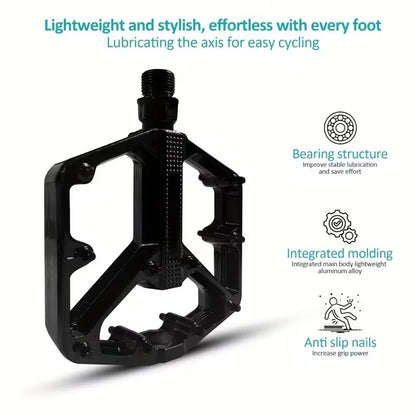 Bicycle pedal - Anti-slip - Double bearing - Lightweight cycling pedal - Suitable for road and mountain bike riding accessories