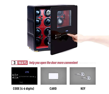 Watch Winder Explosion proof Glass Watch Safe German Mechanical Watch Box 6-9-12 Table Position Automatic Shaking Watch Safe Con