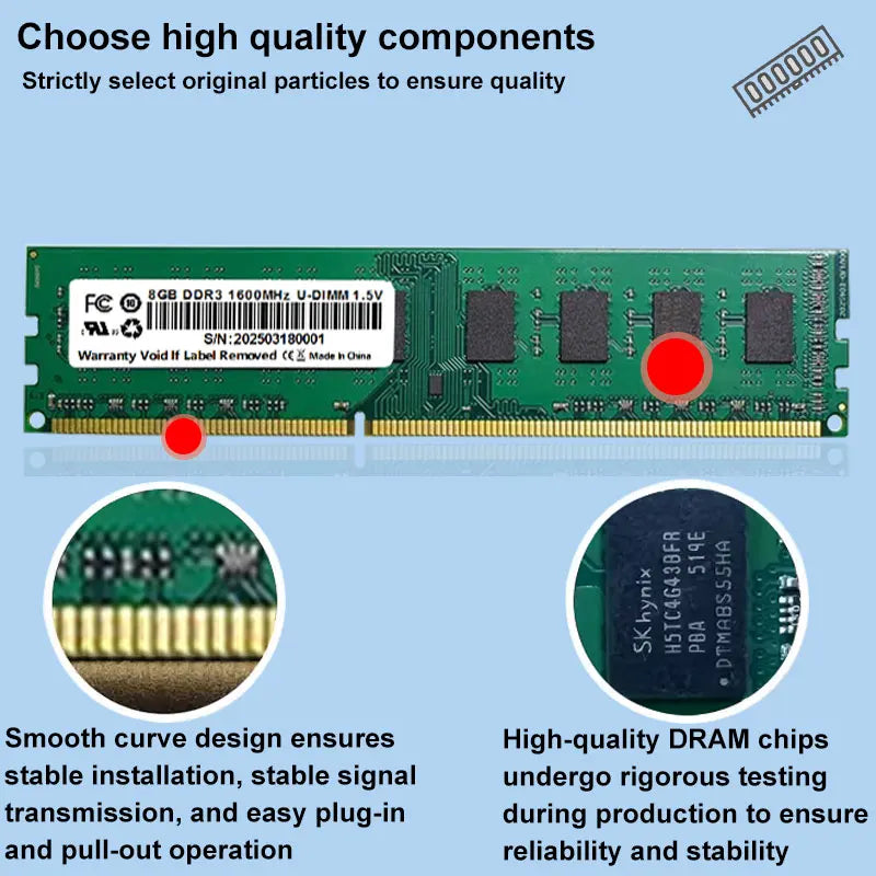 CeaMere DDR3 5~50 PCS Desktop Memory, 4GB/8GB, 1333MHz/1600MHz, PC Memory Module, 240PIN, 1.35V/1.5V, Wholesale Universal Memory