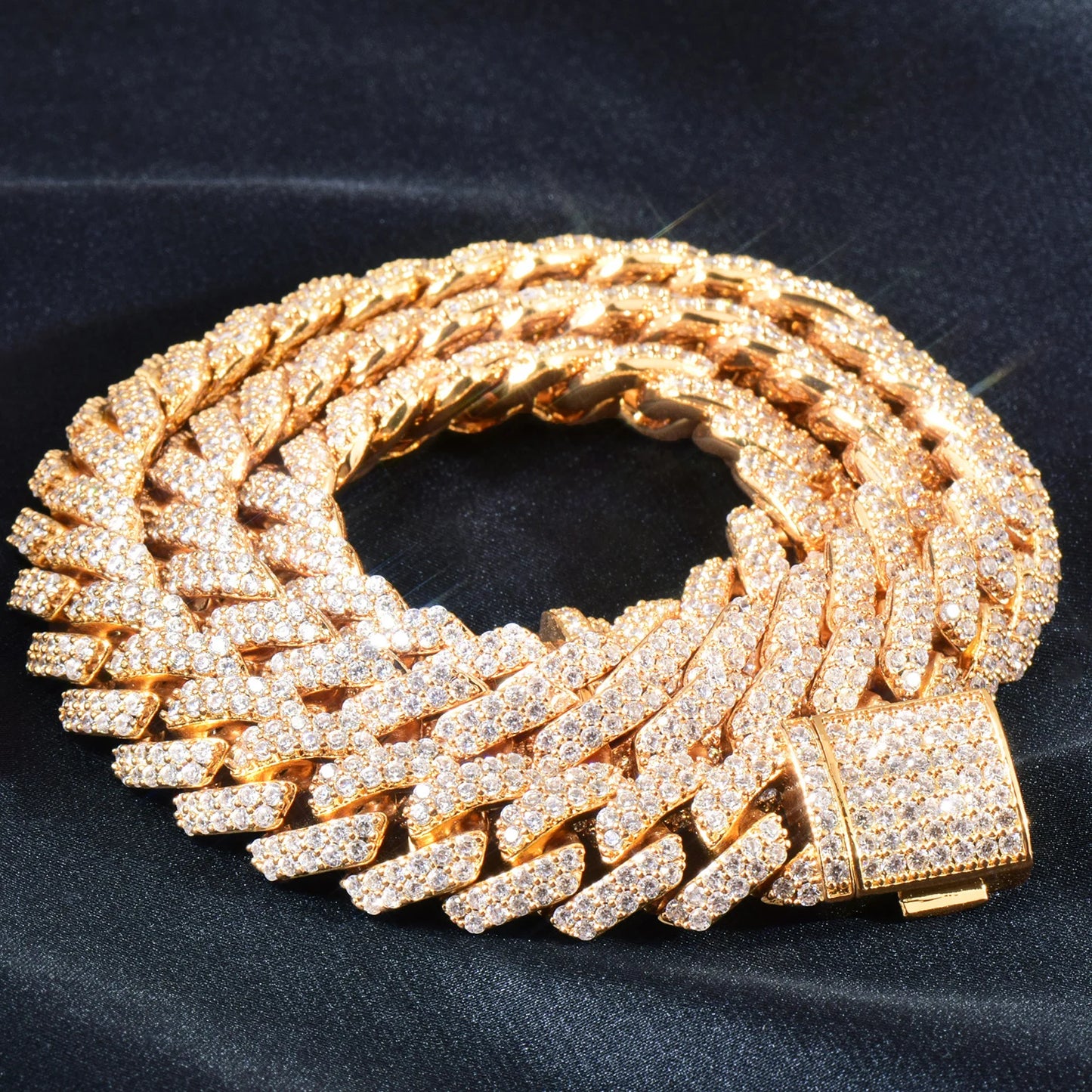 Iced Out Miami Cuban Chain Necklace For Men Women 8mm 10mm 12mm Zircon Link Gold Silver Color Fahion Hip Hop Jewelry