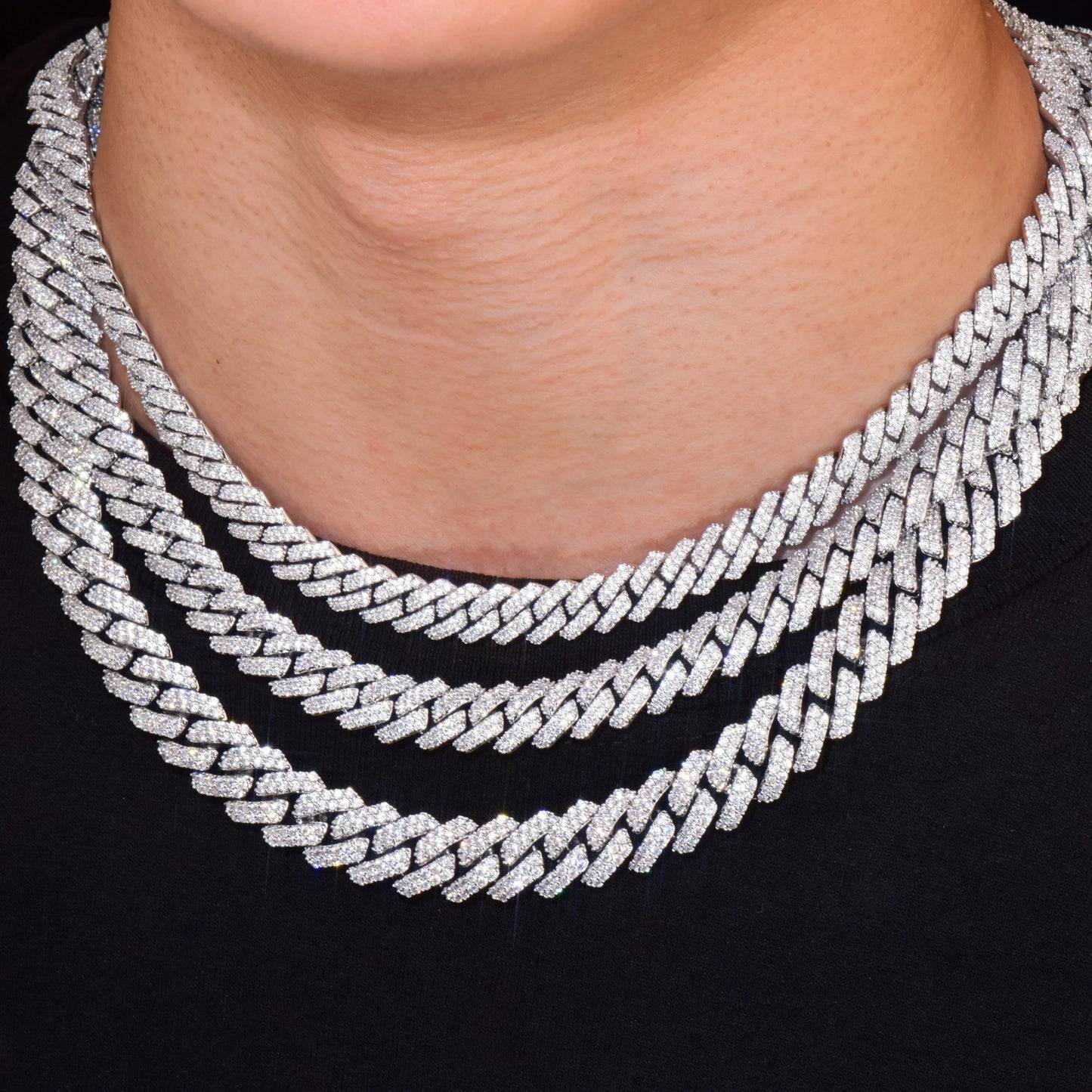 Iced Out Miami Cuban Chain Necklace For Men Women 8mm 10mm 12mm Zircon Link Gold Silver Color Fahion Hip Hop Jewelry
