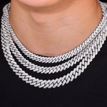 Iced Out Miami Cuban Chain Necklace For Men Women 8mm 10mm 12mm Zircon Link Gold Silver Color Fahion Hip Hop Jewelry