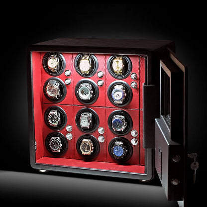 Watch Winder Explosion proof Glass Watch Safe German Mechanical Watch Box 6-9-12 Table Position Automatic Shaking Watch Safe Con