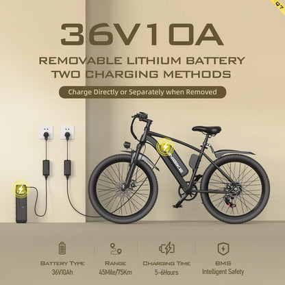 Unibike US Stock Wholesale 7 Speed Electric Mountain Bike Bicycles Commuting Bike Free Shipping Mountain Bikecycle Electric
