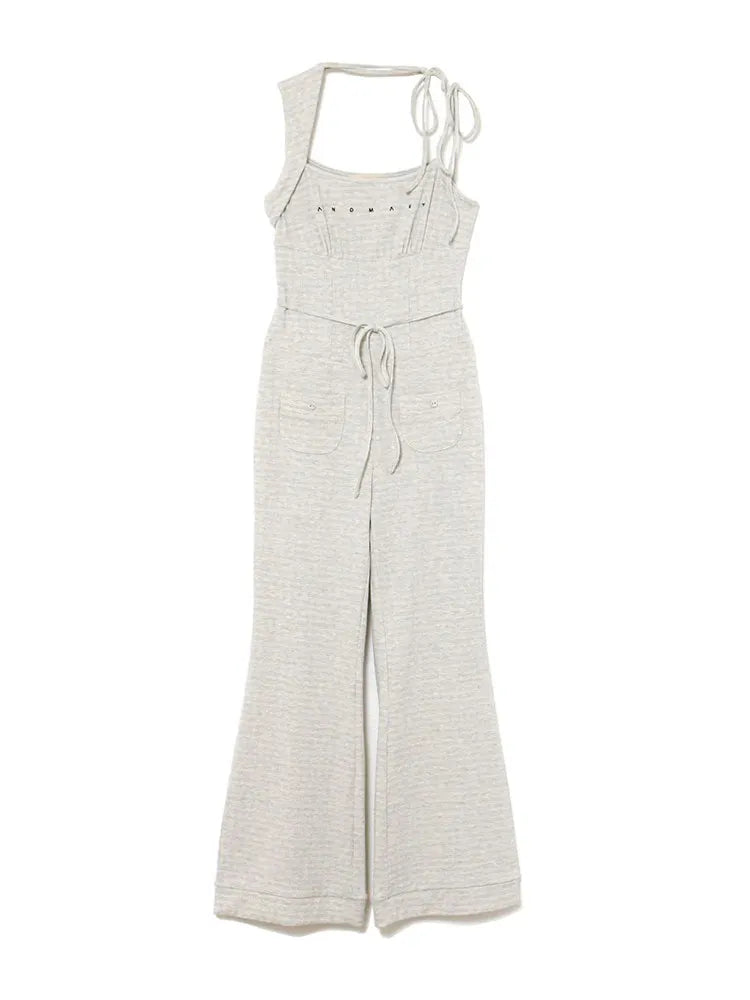 2025 Japanese Style Fashion Off-Shoulder Knit Jumpsuit for Women Summer New Sweet Girls Versatile Jumpsuits Lady Casual Pants