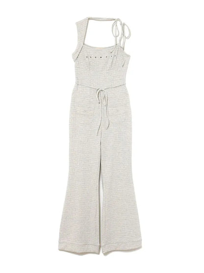 2025 Japanese Style Fashion Off-Shoulder Knit Jumpsuit for Women Summer New Sweet Girls Versatile Jumpsuits Lady Casual Pants