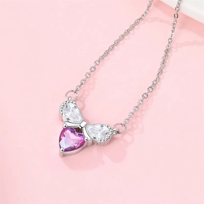 New 925 Sterling Silver Cupid Arrow Mobius Butterfly Dragonfly Sparkling Simple Heart Guardian Necklace 100% 925 Sterling Silver