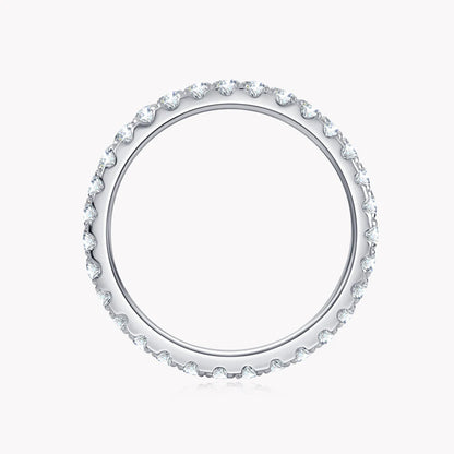 KNOBSPIN 2mm D Color Moissanite Ring 925 Sterling Sliver Solid 18k White Gold Eternity Band Wedding Engagement Rings For Women