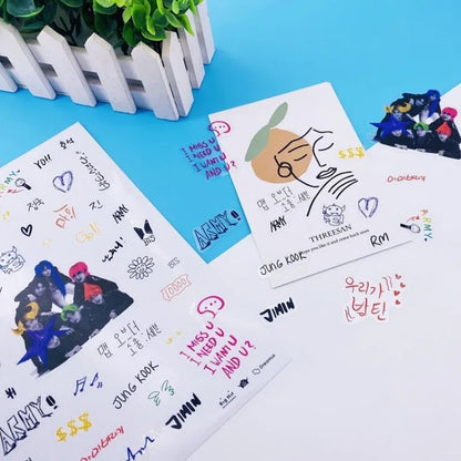 Cartoon BT21 Koya RJ Man Chimmy Tata Cooky Shooky Anime Peripheral Cute Transparent Decoration New Sticker Gift