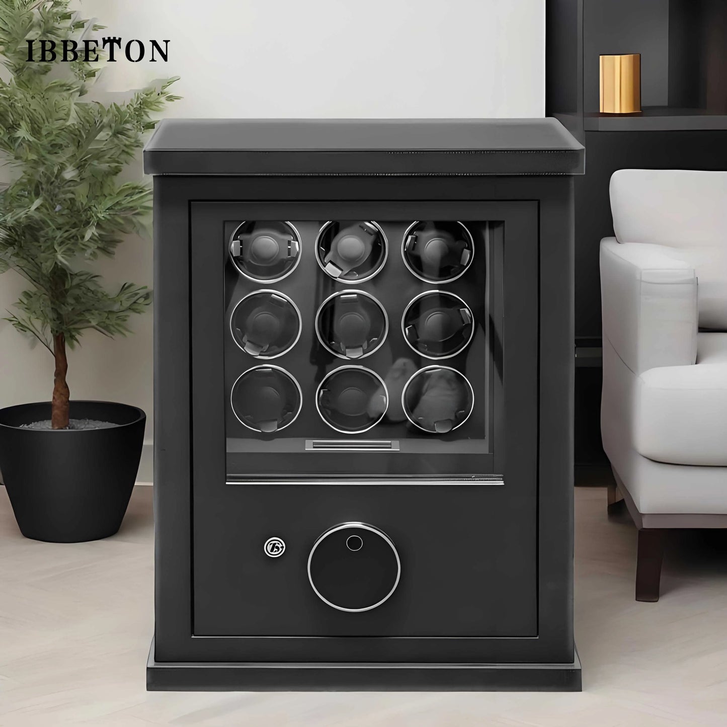 IBBETON Watch Winder Explosion proof glass watch box, safe, mechanical watch safe, watch changer, anti-theft storage cabinet