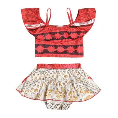 2 3 4 6 8 Yrs Girls Summer Swimming Clothing Bikini Two Pieces Set Princess Cosplay Beach Pool Costume Swimsuit Bathing Outfit