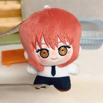 New Cute 10cm Chainsaw Man Plush Doll Set Makima Denji Power Aki Reze Cute Cotton Doll Keychain Pendant for Fans Collection Gift