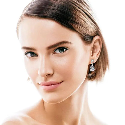Taoyu D2.0CT Moissanite Drop Hie Earrings Real Silver Women Gold Plated Hoops Infinite Earring Certified Wedding Jewelry