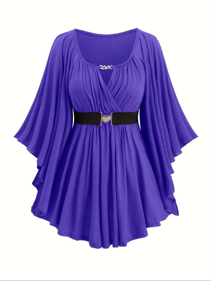 New autumn and winter European and American fashion women's clothing, oversized with an irregular hem, solid color, heart-shaped