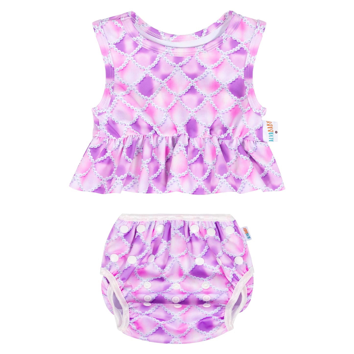 U PICK 1 Set ALVABABY Summer Swim Set Sleeveless Fashion Swimsuit for Baby Girls