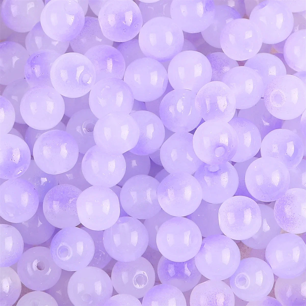 50pcs 8mm Glass Imitation Jade Bead Gradient Double Color Round Bead Handmade DIY Bracelet Necklace Jewelry Making Loose Bead Ma