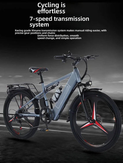 26-inch electric bicycle, 400W motor, 48V 30AH battery, adult ebike, multiple colors available, fashionable electric bike