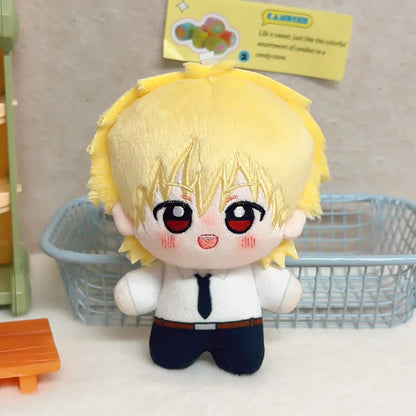 New Cute 10cm Chainsaw Man Plush Doll Set Makima Denji Power Aki Reze Cute Cotton Doll Keychain Pendant for Fans Collection Gift