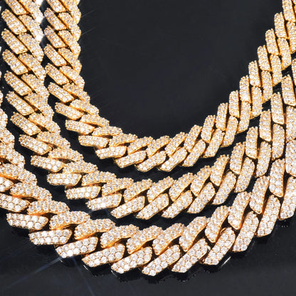 Iced Out Miami Cuban Chain Necklace For Men Women 8mm 10mm 12mm Zircon Link Gold Silver Color Fahion Hip Hop Jewelry