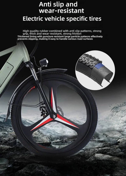 26-inch electric bicycle, 400W motor, 48V 30AH battery, adult ebike, multiple colors available, fashionable electric bike