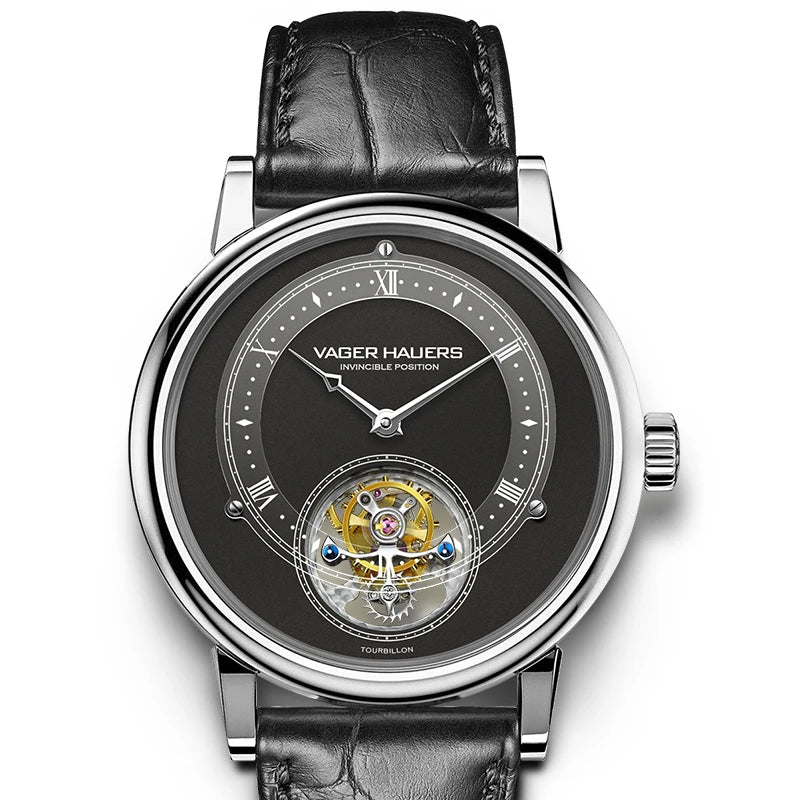 New Year's watch gift  limited edition genuine watch men's mechanical watch tourbillon hollow leather waterproof