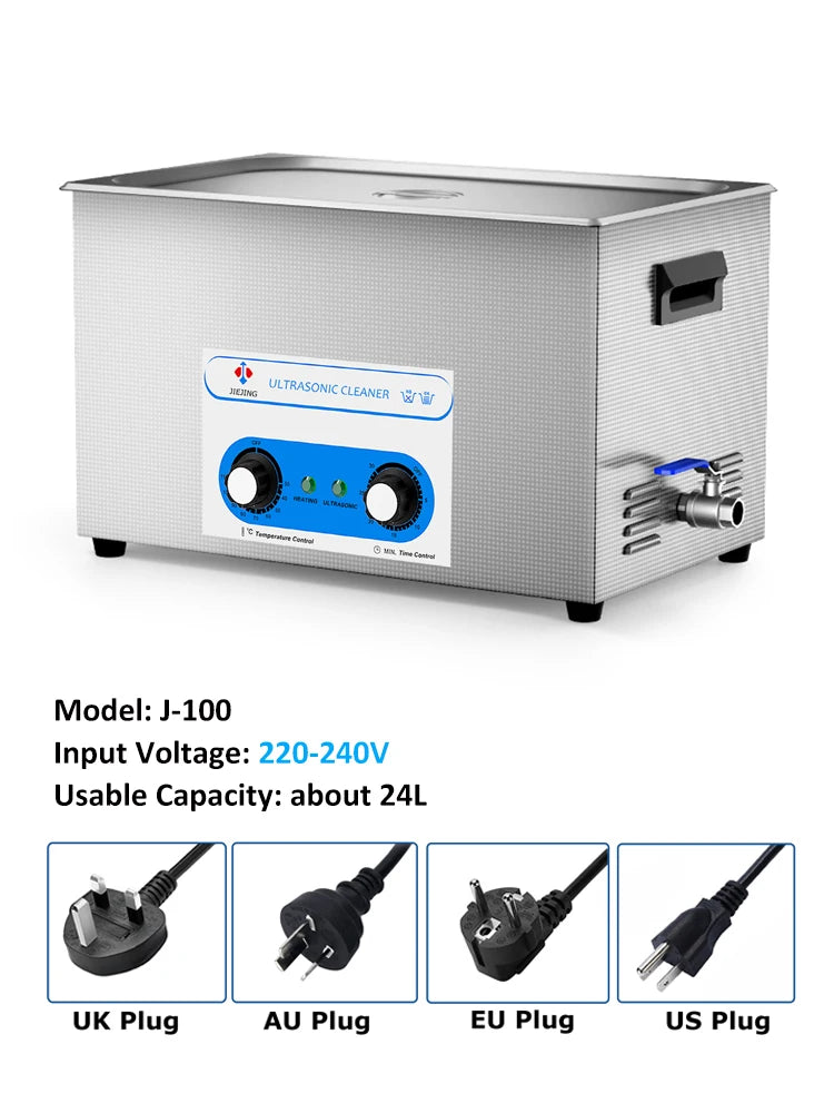 JIEJING 30L Ultrasonic Cleaner 40kHz Sonic Cleaner Machine Ultrasound Bath Tub for Automotive Parts Carburetor Jewelry Glasses