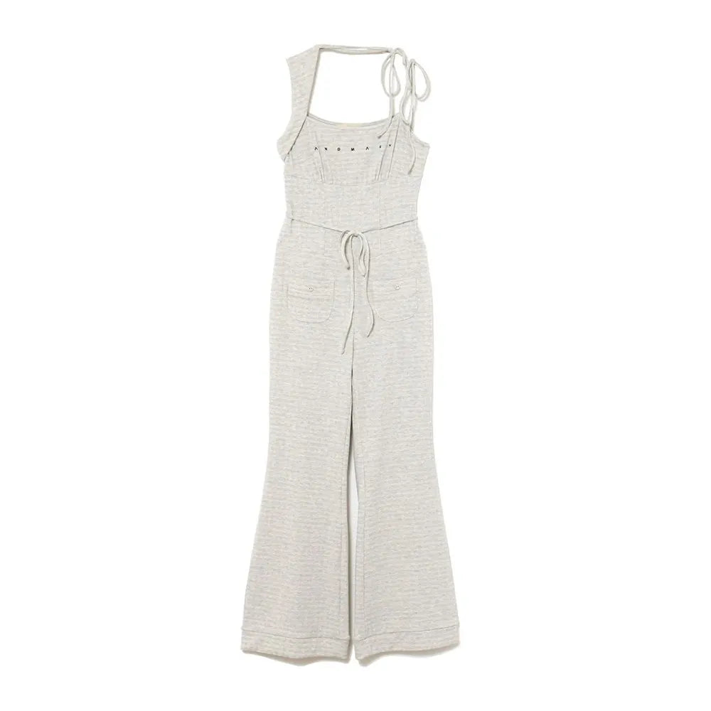 2025 Japanese Style Fashion Off-Shoulder Knit Jumpsuit for Women Summer New Sweet Girls Versatile Jumpsuits Lady Casual Pants