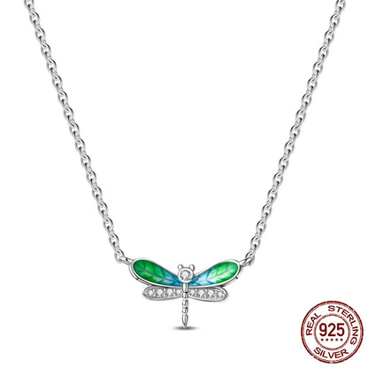 New 925 Sterling Silver Cupid Arrow Mobius Butterfly Dragonfly Sparkling Simple Heart Guardian Necklace 100% 925 Sterling Silver