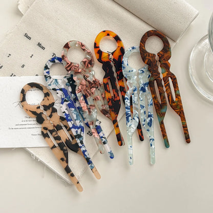 Fashion Bow Design Hair Bun U-Shaped Hair Sticks Acetate Hair Fork Hairpins Women Meatball Sweet Girls Hair Accessories Headband