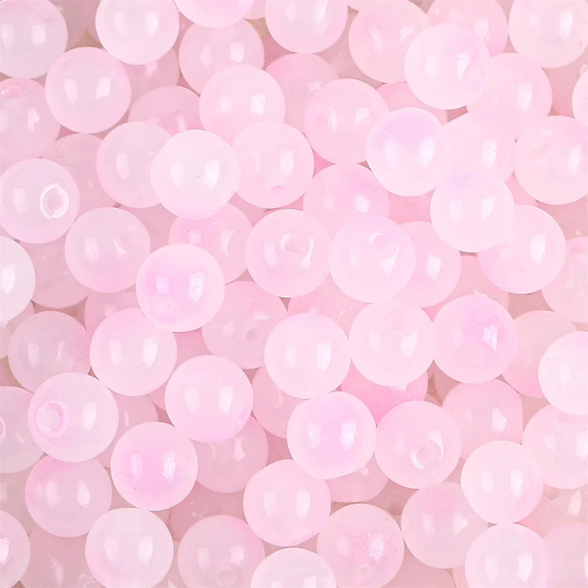 50pcs 8mm Glass Imitation Jade Bead Gradient Double Color Round Bead Handmade DIY Bracelet Necklace Jewelry Making Loose Bead Ma